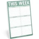 1-Count Knock Knock This Week Pads, To Do List Notepads, 6 x 9-inches each (Sage Green)