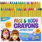 42PCS Face and Body Paint Crayons Painting Kit Safe &amp; Non-Toxic Party Gift