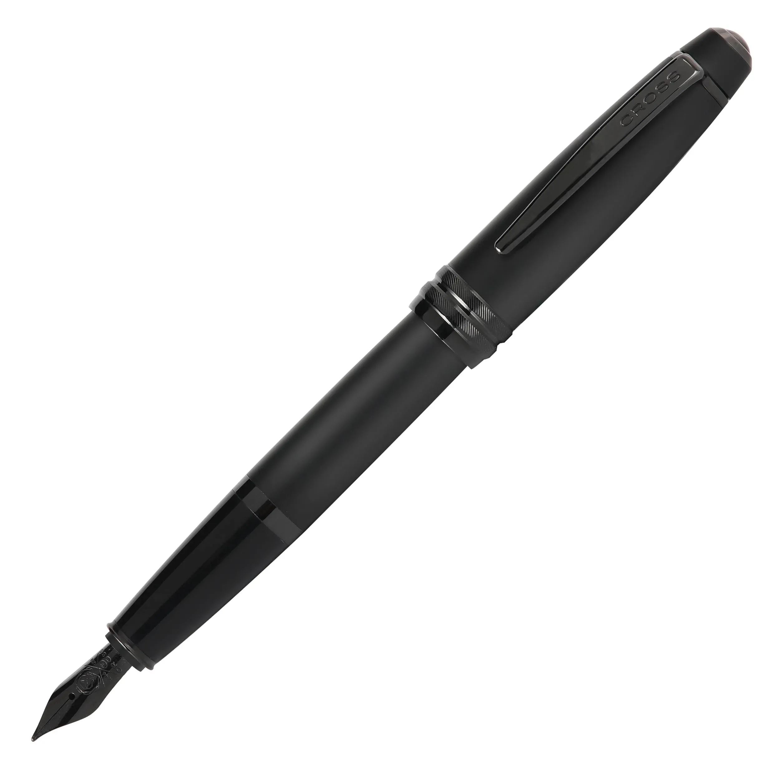 Cross Bailey Matte Black Lacquer Fountain Pen with PVD Appointments, Fine Nib