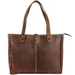 Long Handle Brown Buffalo  Leather tote shoulder Purse Handbag Shopper Purse