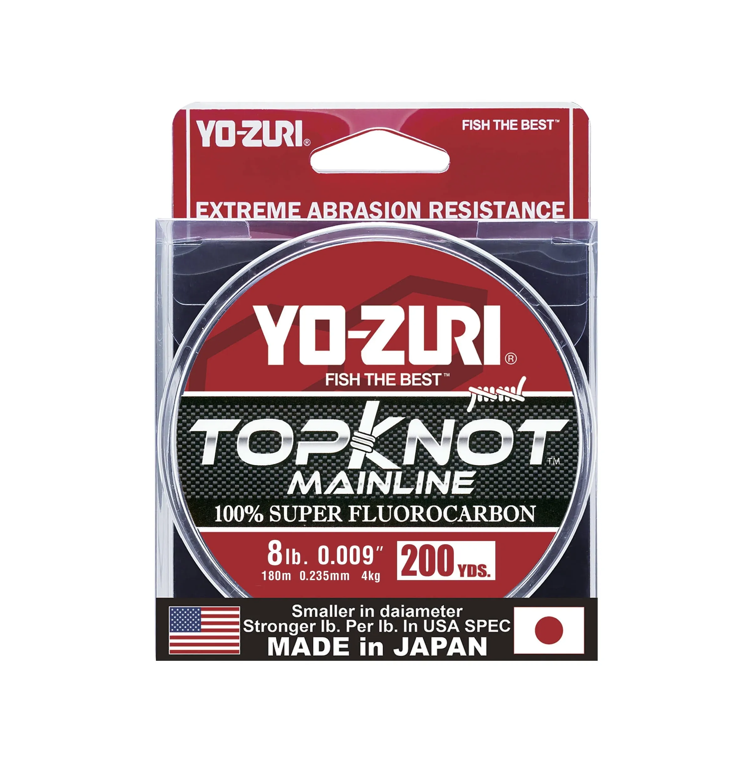 Yo-Zuri Topknot Fluorocarbon Mainline 200yd Spool 8 lb