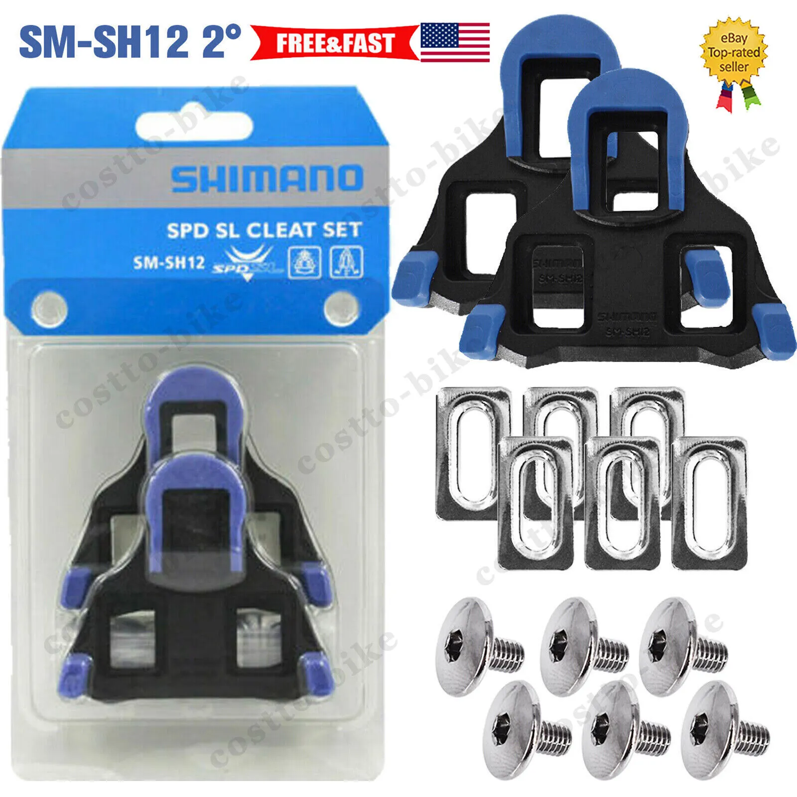 Shimano SM-SH12 SPD-SL 2 Degree Cleat Set