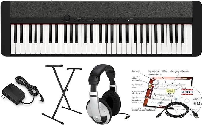 Casio CTS1BK Premium Pack with Stand, AC Adapter and Headphones PPK