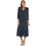 R&M Richards Women's Beaded Chiffon Jacket Dress