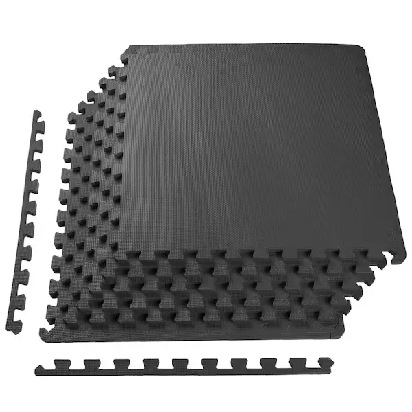 BALANCEFROM 1/2 in. Puzzle Mat Black 24 in. W x 24 in. L Interlocking EVA Foam Tile (24 sq. ft. Coverage) BFPM-01BLK