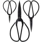 3Pc Black Handle Chinese Scissor Set in Box (8" 6" & 4")