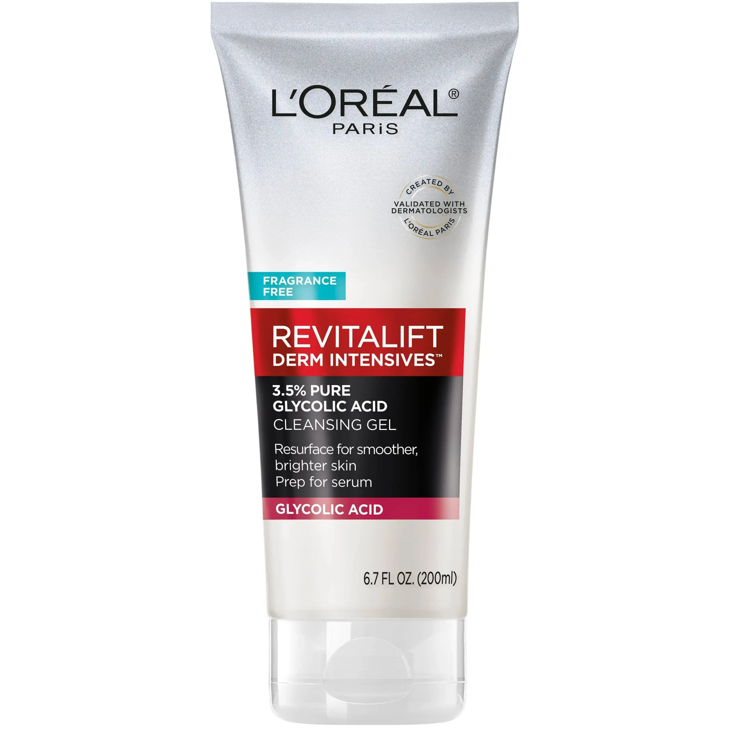 L'Oreal Paris Revitalift Derm Intensives Pure Glycolic Acid Cleansing Gel, 6.7 fl oz