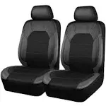 Car Pass Leather and Mesh Universal Car Seat Covers,Airbag Compatible, Perfect Fit for Sedans, Trunkcs,Suvs, Gray