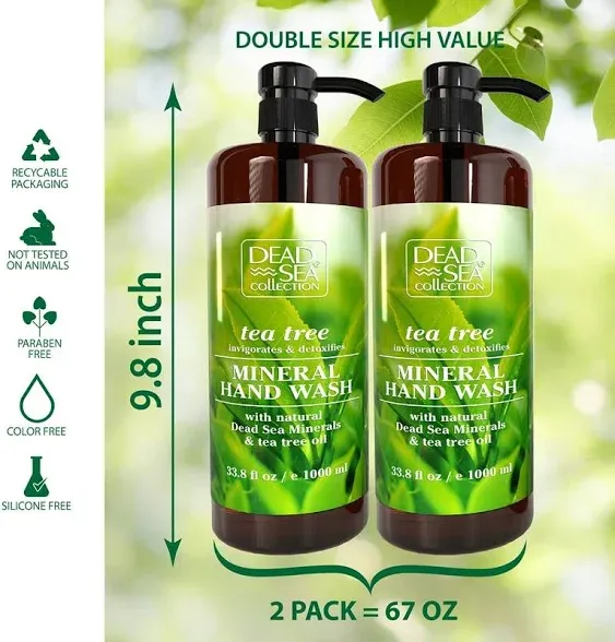 Dead Sea Collection Tea Tree Hand Soap - Pack Of 2 (33.8 Fl. Oz Each)