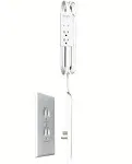 Sleek Socket Ultra-Thin Electrical Outlet Cover with 3 Outlet Power Strip and Cord Management Kit, 8-Foot, Upward