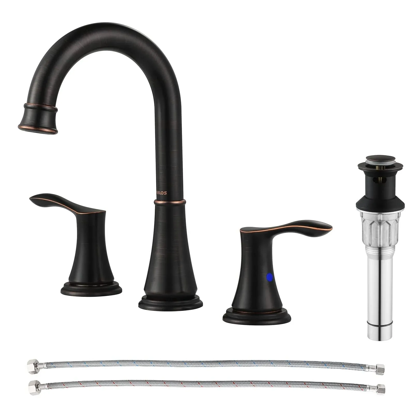 Two-Handle High Arc Bathroom Faucet with Metal Pop up Drain and Cupc Faucet Supp