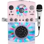 Singing Machine Portable Karaoke Machine for Adults & Kids with Wired Microphone, Rose Gold/Frosted Pink - Built-In Karaoke Speaker, Bluetooth with LED Disco Lights - Karaoke System with CD+G & USB