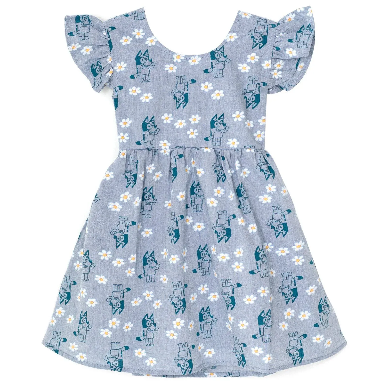 Bluey Floral Chambray Skater Dress Infant to Big Kid