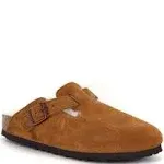 Birkenstock Women's Boston Suede Shearling-Lined Clogs, Womens, 8, Mink