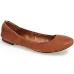 LUCKY BRAND Womens Brown Emmie Round Toe Slip On Leather Ballet Flats 7 M