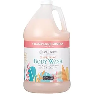 Ginger Lily Farms Botanicals Nourishing Body Wash, Champagne Mimosa, 100% Vegan & Cruelty-Free, Citrus Blend Scent, 1 Gallon (128 fl oz) Refill