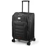 Verdi Softside Expandable Carry-On Luggage with Spinner Wheel USB Port Lightweight (Black, 20-Inch Carry-On)