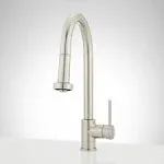 Signature Hardware 465181 Ridgeway 1.8 GPM Single Handle Pull-Down Kitchen Faucet Finish: Stainless Steel