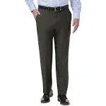 Haggar Men's Premium Comfort Stretch Classic-Fit Solid Flat Front Dress Pants - Charcoal