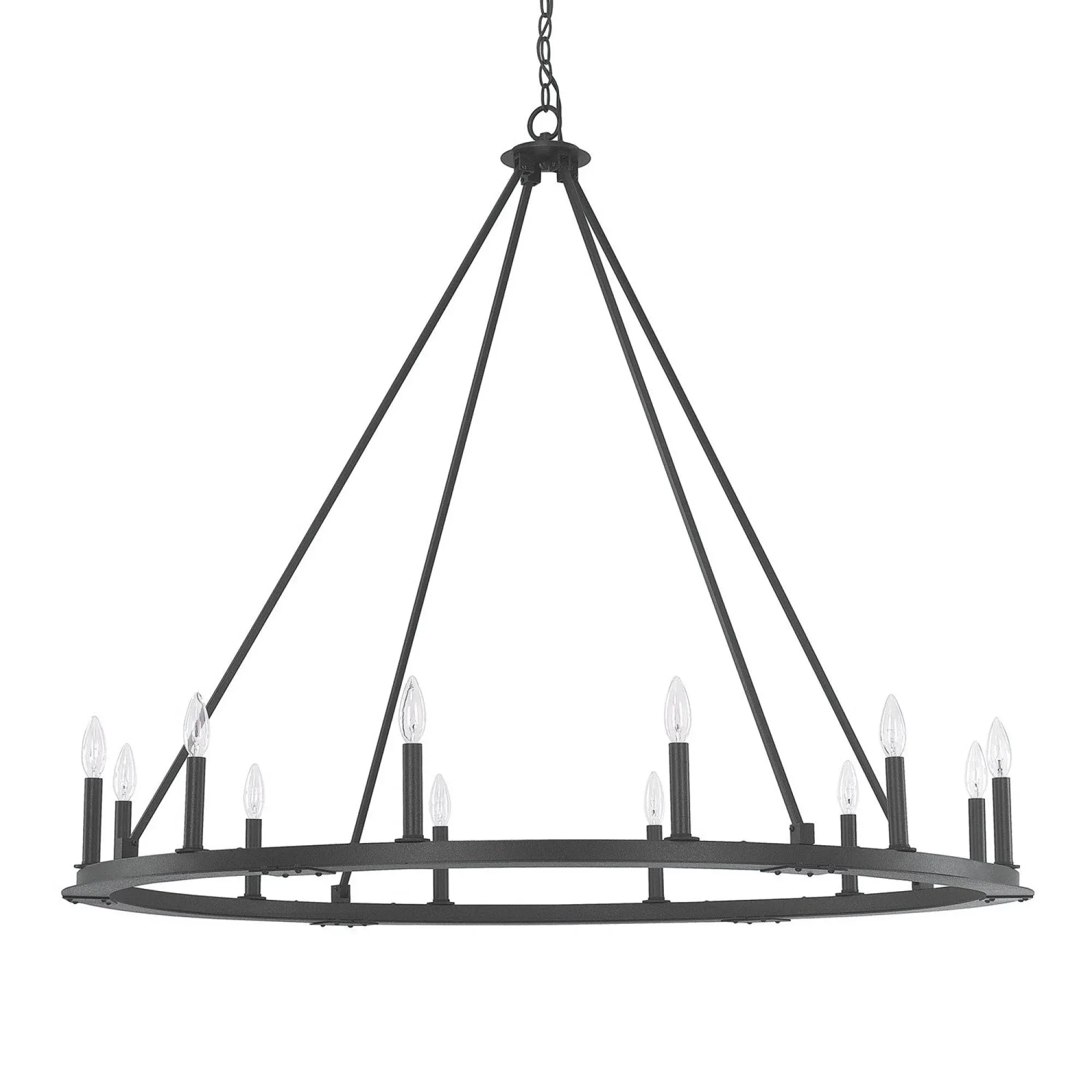 Capital Lighting 4912-000 Black/Iron Pearson 12-Light 48&#034;W Chandelier