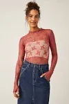 Free People Lady Lux Layering Top - Red Small, Women's