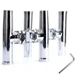 4Pk Stainless Steel Fishing Rod Holder Clamp On Rod Holders for Boat 1-1/4&#034;-2&#034; 