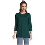 Lands' End Women's 3/4 Sleeve Supima Cotton Crewneck Tunic