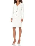 Nipon Boutique Women's Textured Crepe Notch Lapel Jacket & Skirt Set