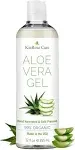 KinRose Care, 12oz Organic Aloe Vera Gel for Face, Skin, Hair & Sunburn Relief - from 100 Percent Pure Aloe Vera - Cold Pressed, Vegan, Unscented -