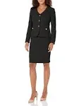 Nipon Boutique Women's Textured Crepe Notch Lapel Jacket & Skirt Set