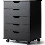 5 Drawer Mobile Lateral Filing Storage Home Office Floor Cabinet with 