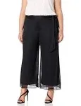 Alex Evenings Womens Plus Mesh Wide Leg Pants - Black - Size 2x