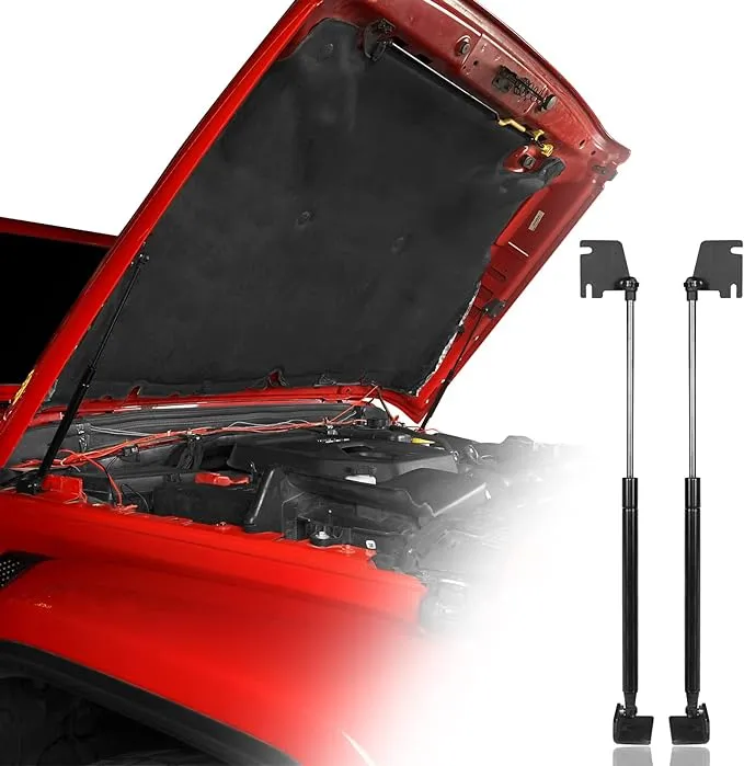 Hooke Road Front Hood Lift Strut Suspension Support Kit Compatible with Jeep Wrangler JL 18-24 | Gladiator JT 20-24 (Excluding Rubicon 392 Models)