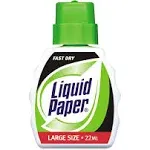 Paper Mate Liquid Paper Fast Dry Correction Fluid 22 ml Bottle White Dozen