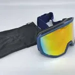 Ski Goggles Snowboard for Men Women, OTG Anti Fog UV Black Frame Sliver