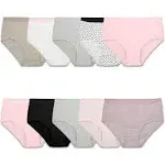 Fruit of The Loom Girls Assorted Cotton Brief Underwear, 10 Pack Panties Sizes 4 - 14, Girl's