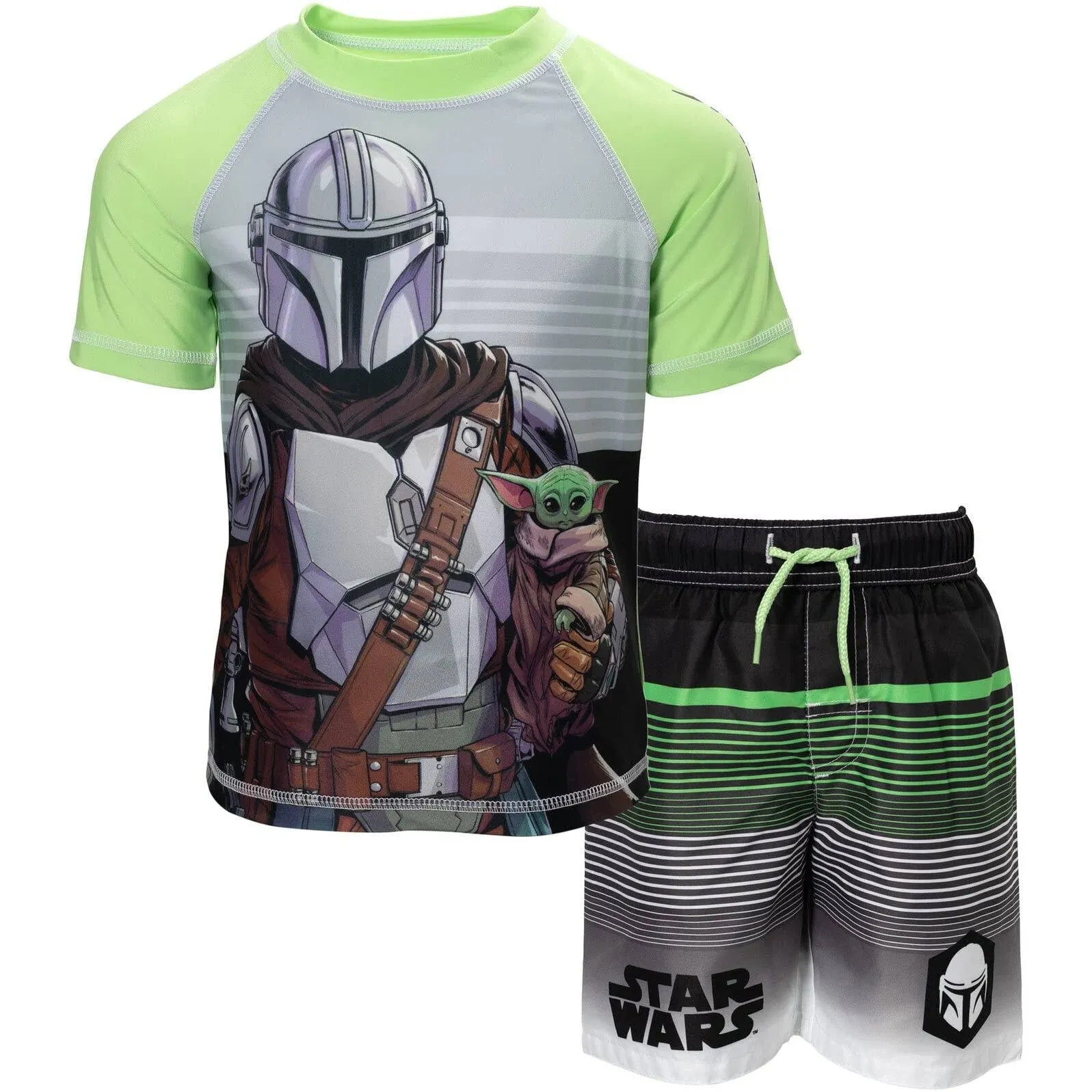 Star Wars The Mandalorian The Child Rash Guard and Swim Trunks Outfit Set