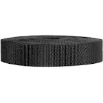 Strapworks Heavyweight Polypropylene Webbing - Heavy Duty Poly Strapping for Outdoor DIY Gear Repair, 1.5 Inch x 10 Yards, Black