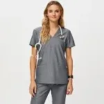 Figs Women's Casma Three-Pocket Scrub Top Graphite S