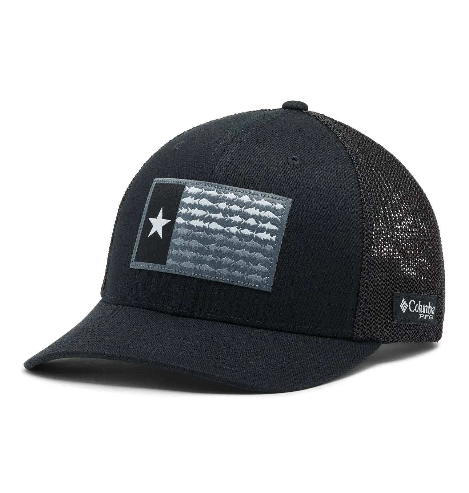 Columbia PFG Fish Flag Mesh Ball Cap - XXL - Black