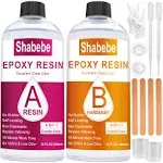 Epoxy Resin-32OZ Resin Kit, Epoxy Resin Crystal Clear-Not Yellowing and No Bubble Self Leveling Easy Mix 1:1 Casting & Coating for DIY Jewelry Making of The Art Resin & Epoxy Resin (32oz)