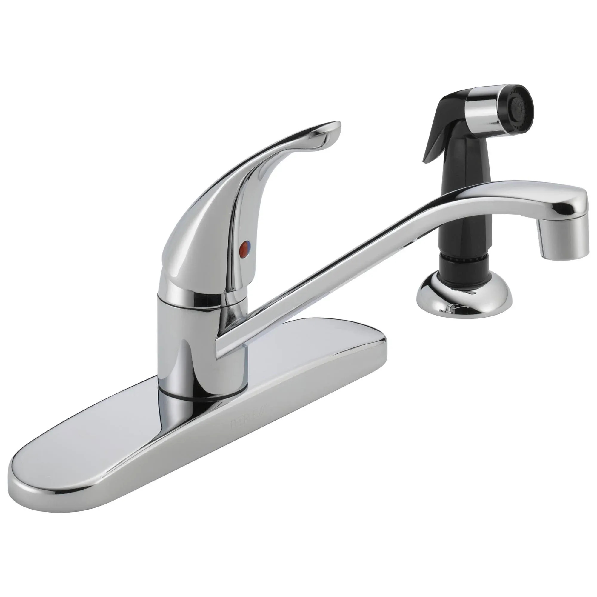 Peerless Brass Single-Handle Kitchen Sink Faucet with Side Sprayer, Chrome