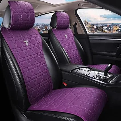 Begonydeer Purple Leather Seat Cover Luxury Universal Covers 11pcs Car 2 3 ...