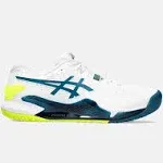 Men's Asics Gel-Resolution 9, White/Restful Teal, 10 D Medium