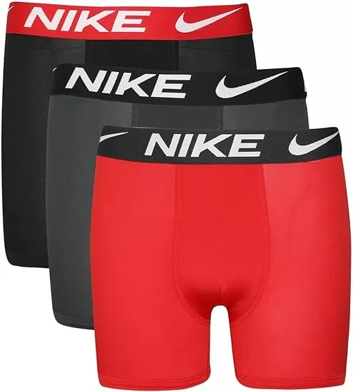 Nike Boys 8-20 3-Pack of Boxer Briefs, Red, Medium