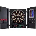 Bullshooter Cricket Maxx 1.0 Electronic Dartboard Cabinet Set with 13.5” Targ...