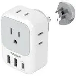 Brazil Power Plug Adapter 4 Outlet 3 USB Type N Portable for US to Brazilian