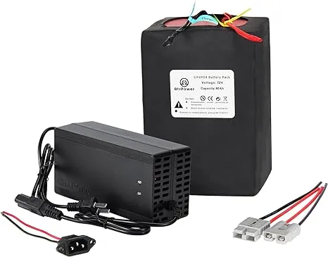 72V Ebike Battery 20AH 25AH 30AH 40AH 50AH 60AH 80AH Lithium LiFePO4 Battery Pack with 5A/10A Fast Charger and 50A/80A BMS fit for 5500W-250W Motor