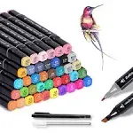 Alcohol Based Ink Art Markers 40 Colors Permanent Dual Broad&amp;Fine Tip Markers...