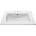 Swiss Madison SM-VT324-3 24 inch Ceramic Vanity Top with Three Faucet Holes